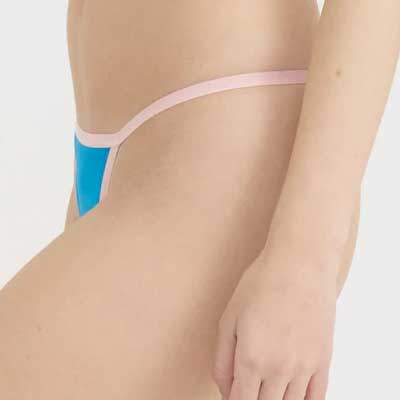 Tanga algodón orgánico AZUL
