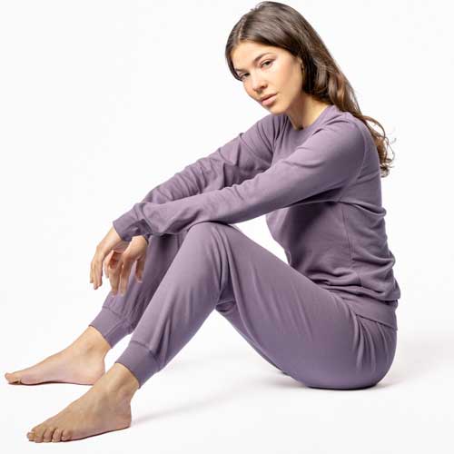 Pijama 100% algodón orgánico mujer Lila
