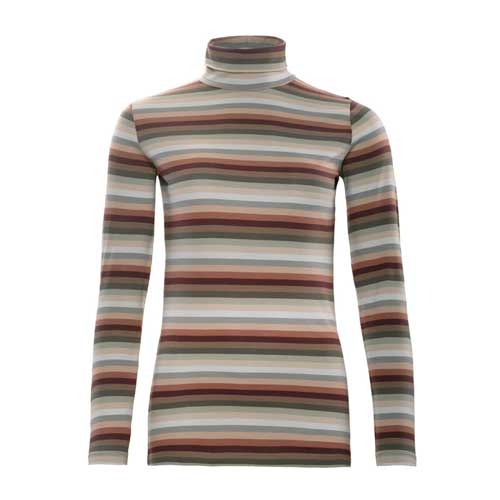 Camiseta algodón orgánico cuello alto NIA Rayas