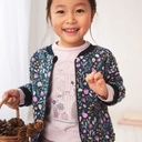 Baby zip-up sweatshirt 100% organic cotton reversible flowers