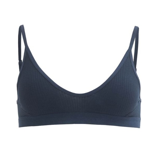 Dark blue organic cotton ribbed bra