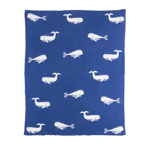 100% Organic Cotton Baby Blanket Whales