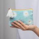 Organic cotton daisy velvet purse