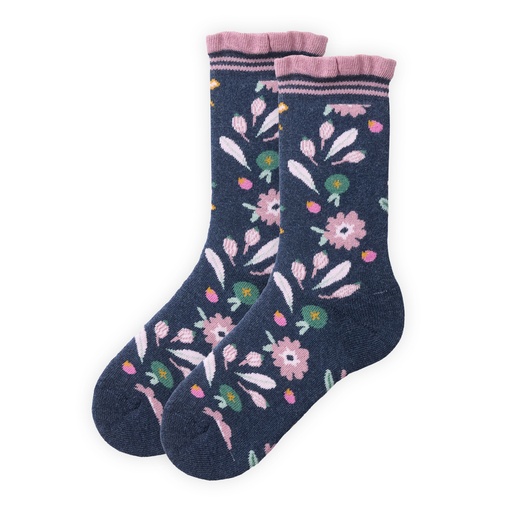 Organic cotton children's sock with flower print