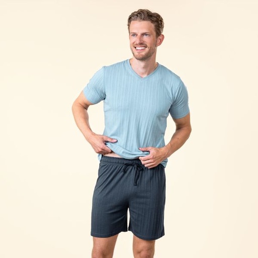 REX blue organic cotton men's short pajamas