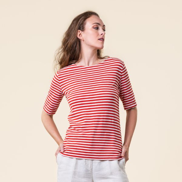 Camiseta manga francesa a rayas 100% algodón orgánico (copia)