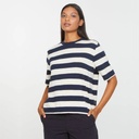 100% organic cotton AZOLLA STRIPES NAVY T-shirt
