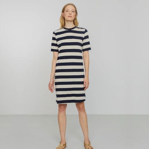 Vestido algodón orgánico 100% MEDINILLA STRIPES MARINO
