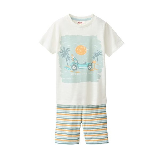 Pijama estiu per a nens 100% cotó orgànic Surf