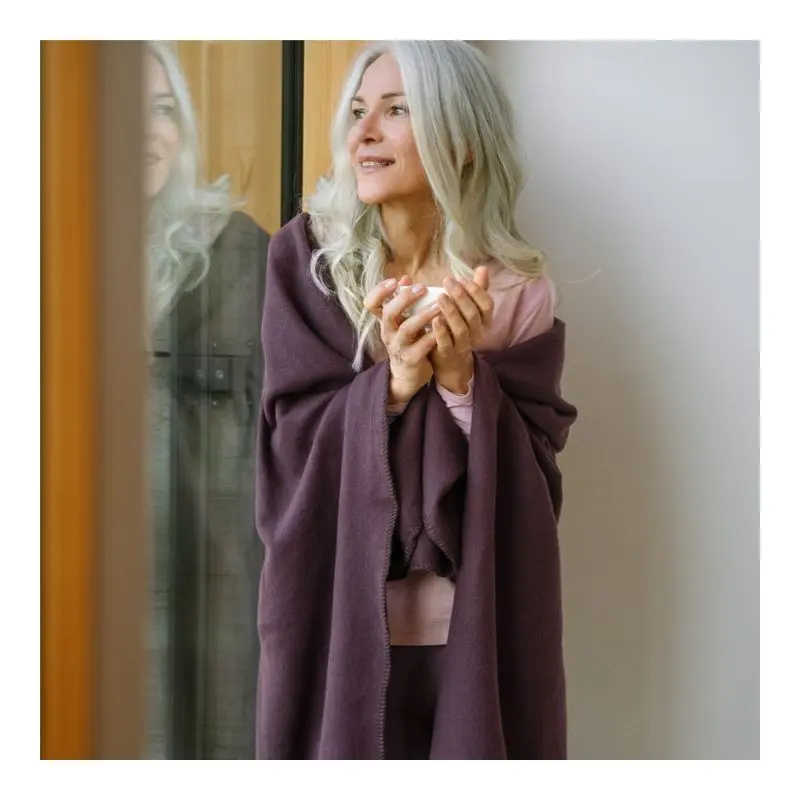 Manta de algodón orgánico 100% morada