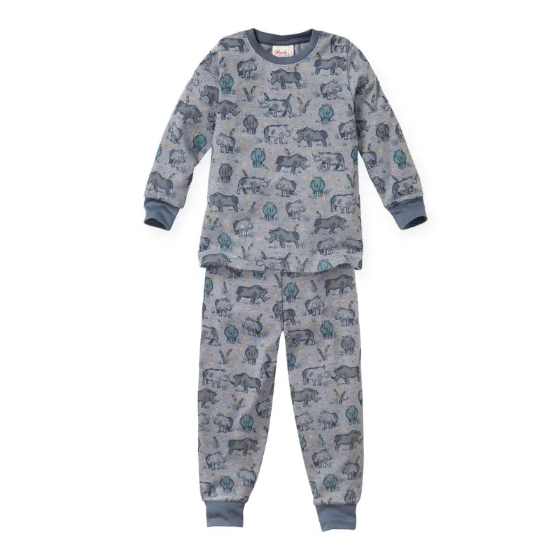 Pijama per a nens 100% cotó orgànic Rinoceronts