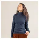 100% organic cotton turtleneck t-shirt, navy blue