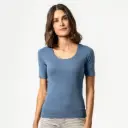 ROOS women's short-sleeved pajama top, 100% organic cotton