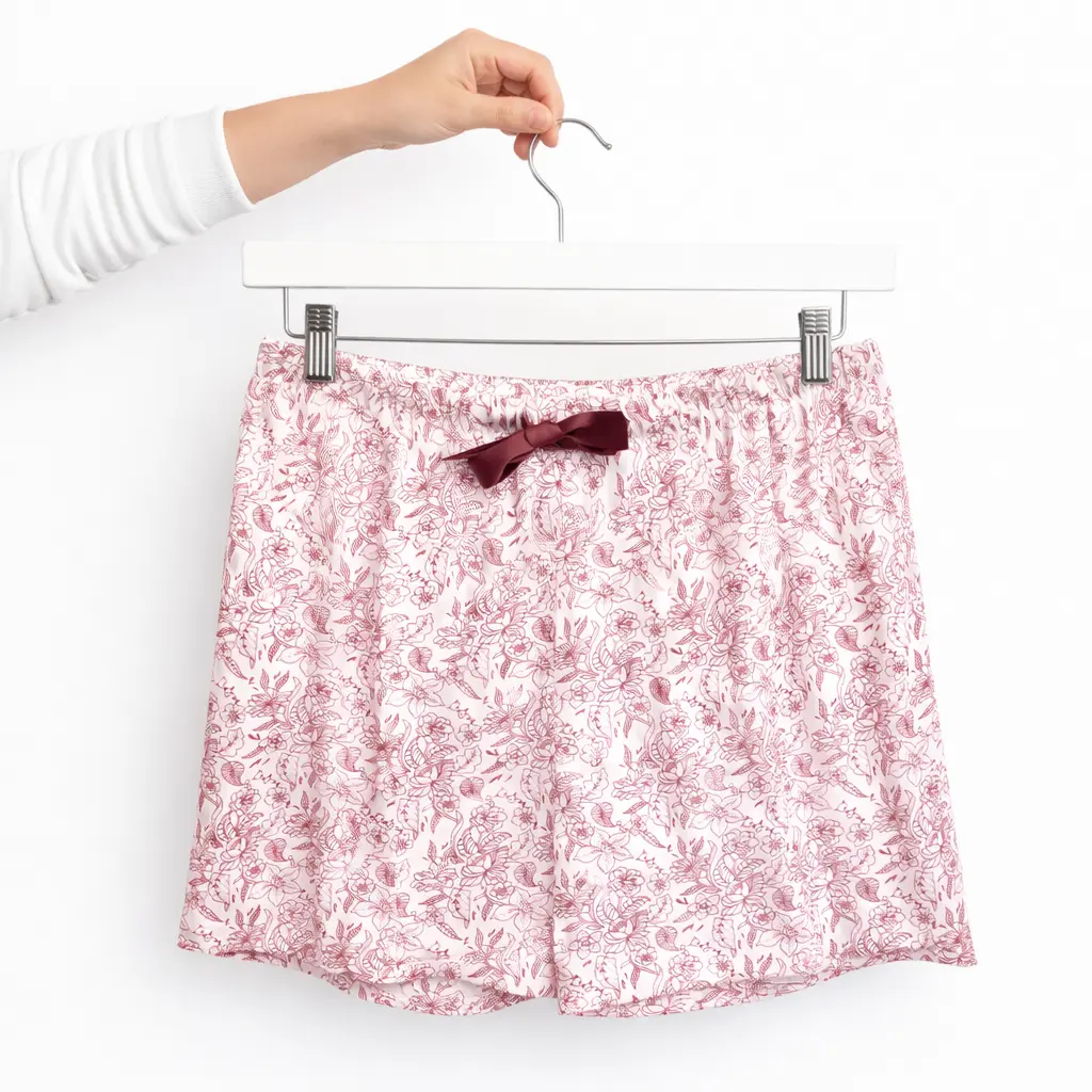 Pantalón pijama corto 100% algodón orgánico Floral 