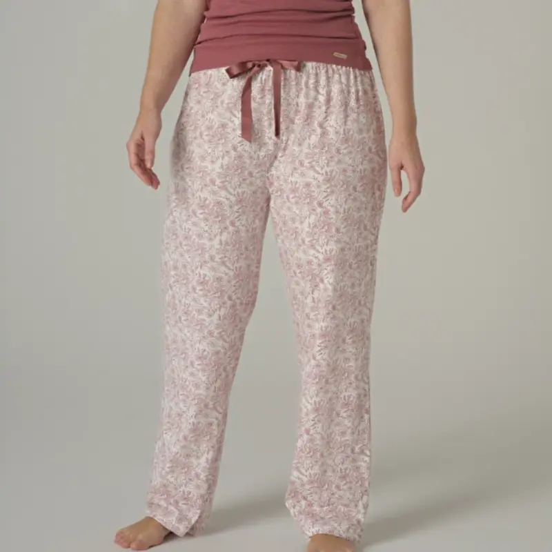 Pantalón largo de pijama 100% algodón orgánico Floral