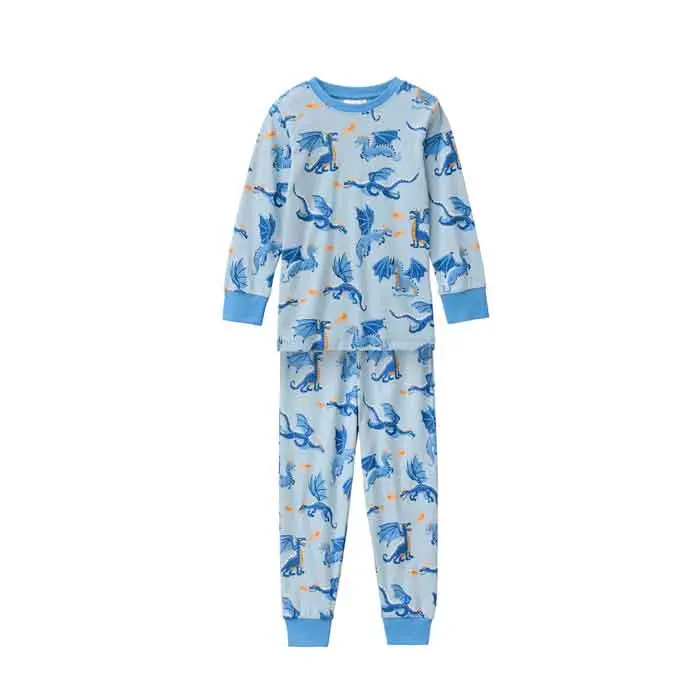 Pijama para niños 100% algodón orgánico Dragón Talla 1-2 años