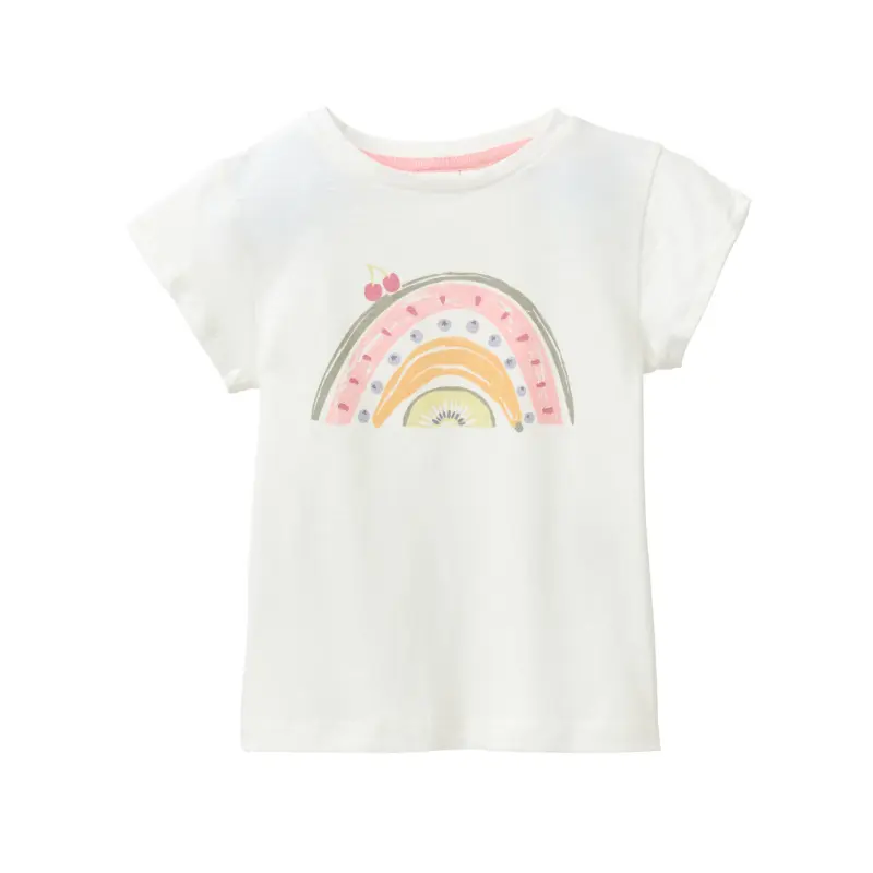 Camiseta algodón orgánico 100% m. corta para niñ Arcoíris