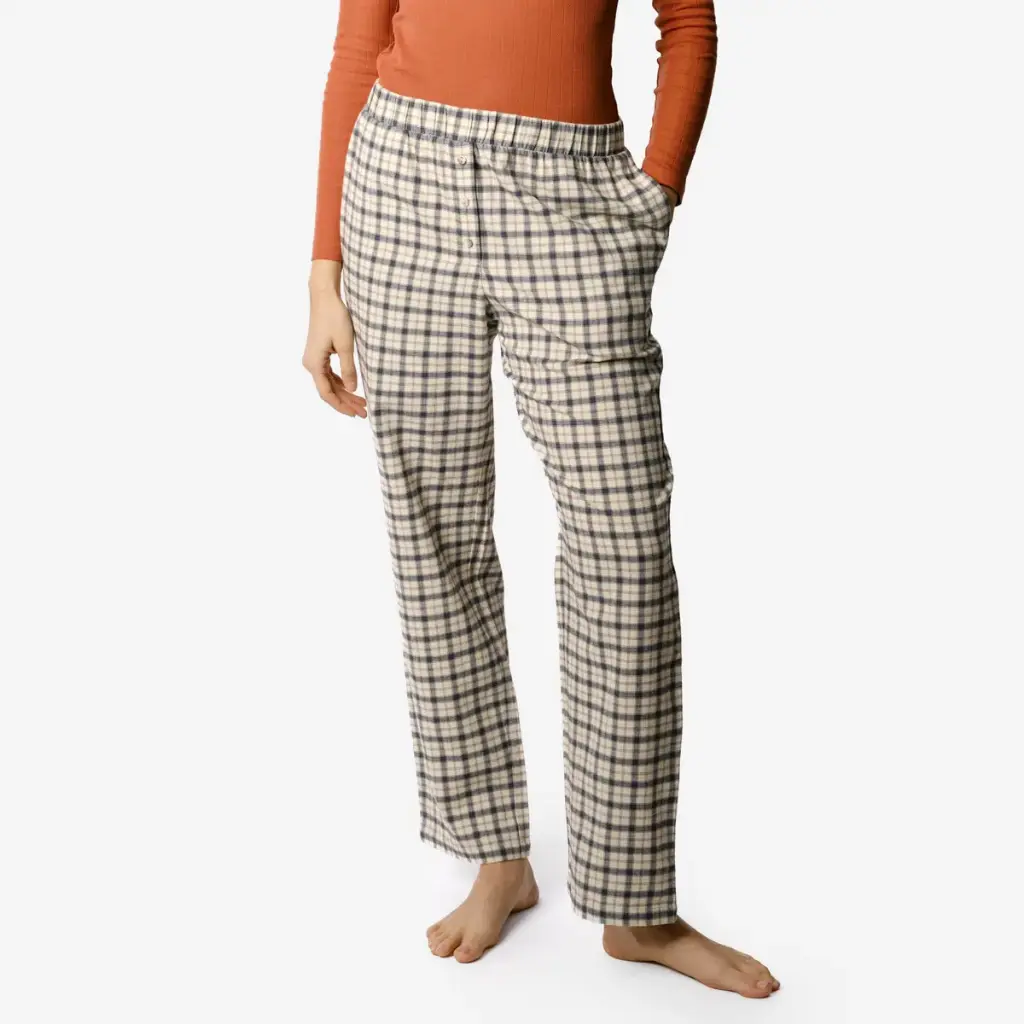 Pantalons llargs de pijama 100% cotó orgànic amb estampat de quadres