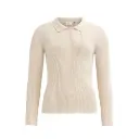 100% organic cotton knit polo-collar cardigan