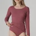 COMAZO 100% organic cotton long-sleeve undershirt with lace trim
