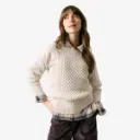 Cable-knit organic cotton and organic wool sweater