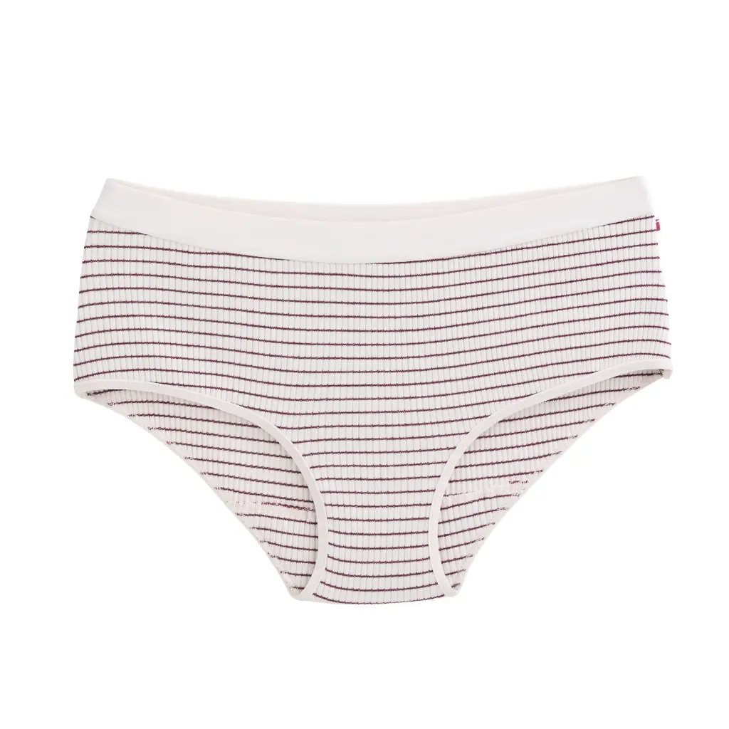 Pack de 2 Bragas algodón orgánico con estampado de rayas en tejido canalé