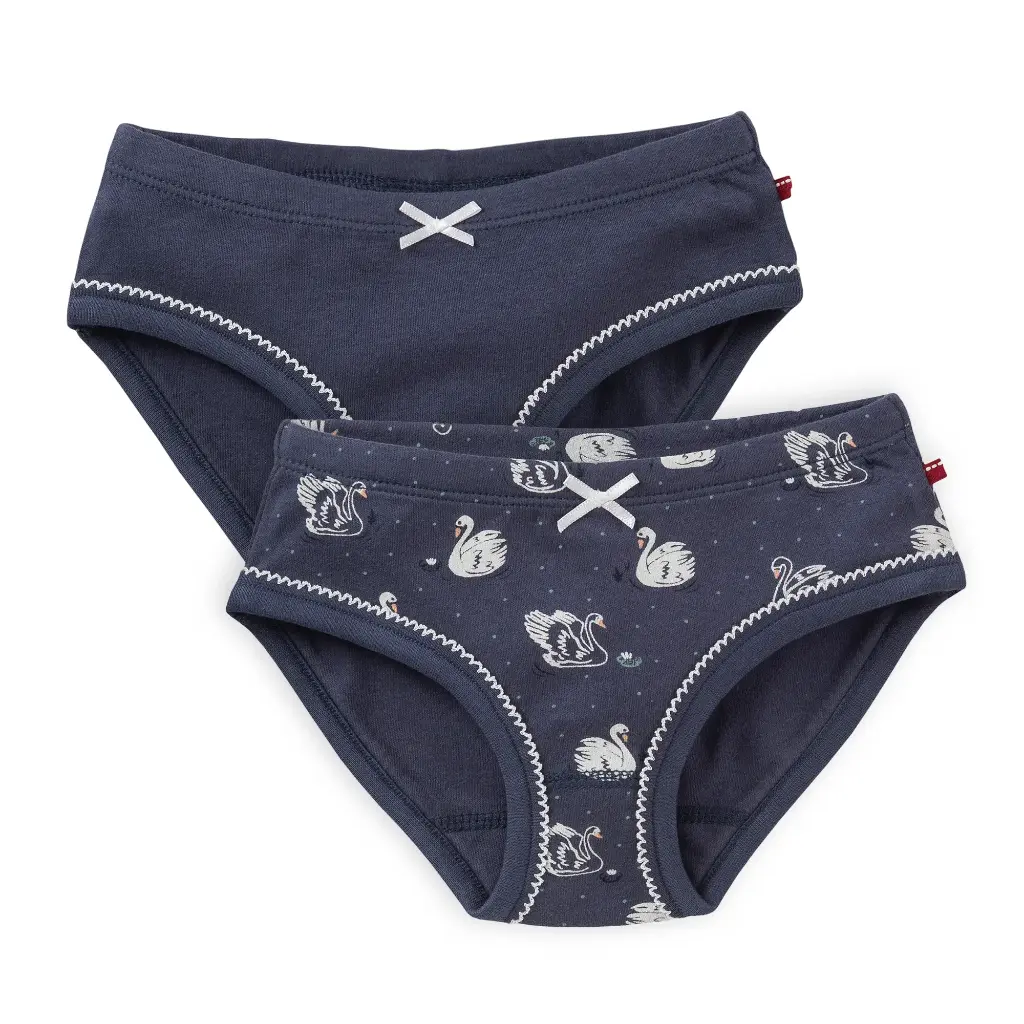 Pack of 100% organic cotton girls' briefs – Swans