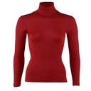 Camiseta lana merino y seda cuello alto Mujer