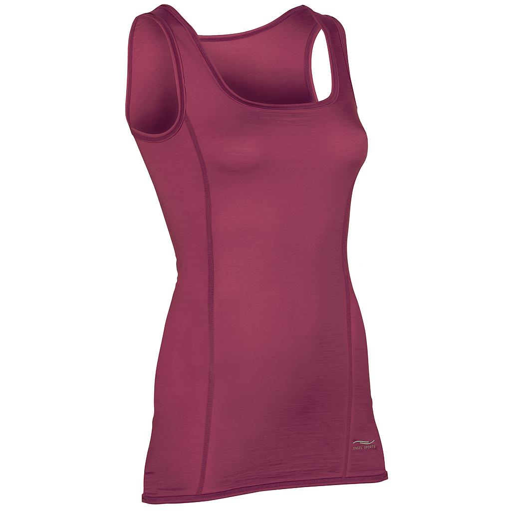 Women's slim-fit technical tank top in merino wool and silk