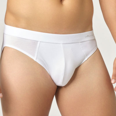 Organic cotton briefs with fabric-covered elastic waistband COMAZO