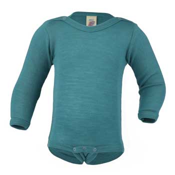 Thermal wool bodysuit for baby Turquoise