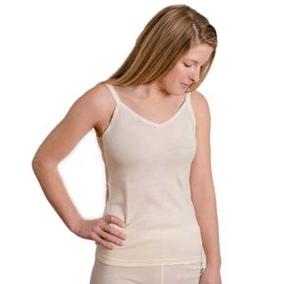 Women's merino wool t-shirt with thin straps