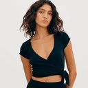 Organic cotton wrap crop top