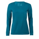 Women's regular-fit long-sleeve technical base layer in merino wool and silk