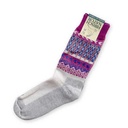 Printed virgin wool and linen socks