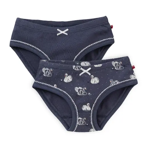 Pack of 100% organic cotton girls' briefs – Swans