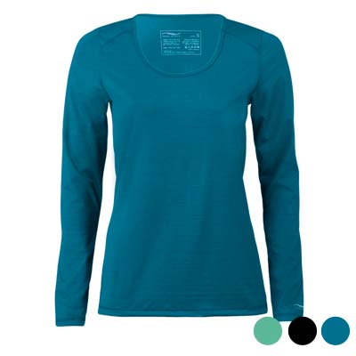 Camiseta técnica lana merino y seda regular fit manga larga Mujer