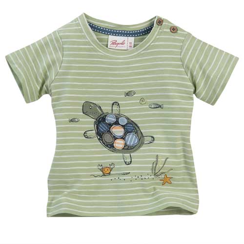 Camiseta bebe algodón orgánico 100%, Tortuga verde