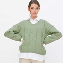 Mint green cotton and wool sweater TALLA M