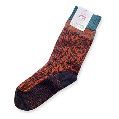 Pure Nordic merino wool sock Terracotta T. 38-39