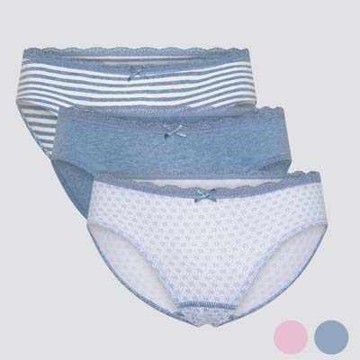 Pack de 3 braguitas niña algodón orgánico COMAZO