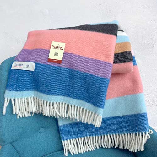 Manta sofá 100% lana virgen Colores Única