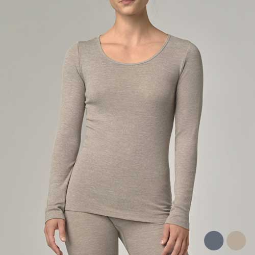 Thermal T-shirt merino wool, organic cotton and silk COMAZO Women
