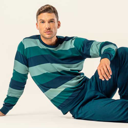 Pijama hombre algodon organico 100 Blaugab