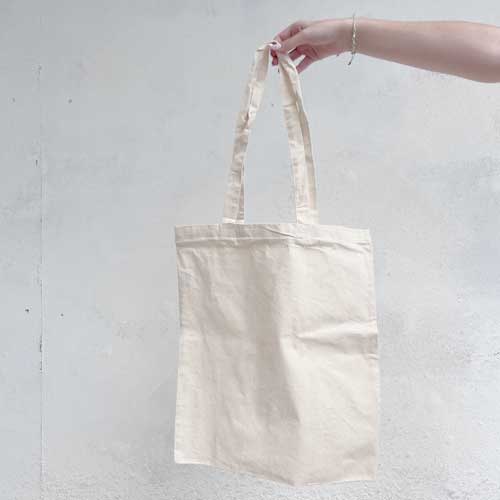 Organic cotton bag with long handles