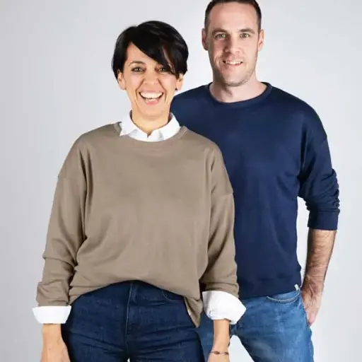 Sudadera de lana y seda fina unisex Marrón