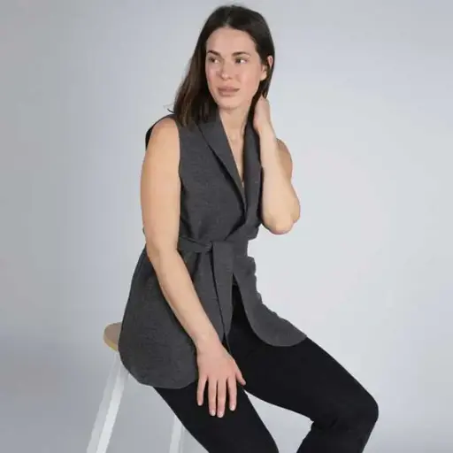 Anthracite women's wool vest