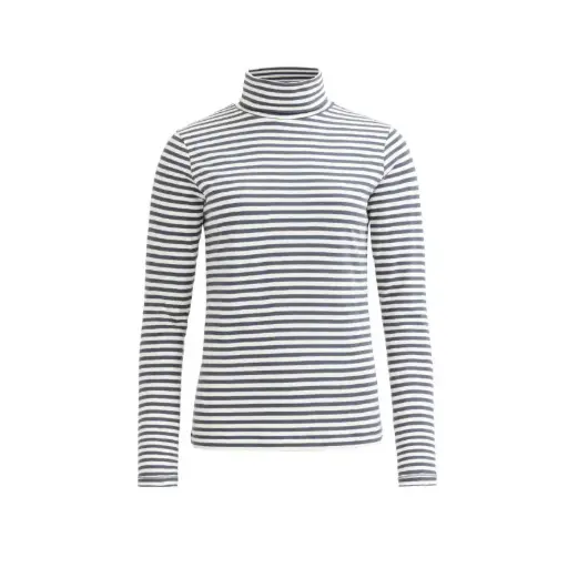 100% organic cotton high neck striped t-shirt