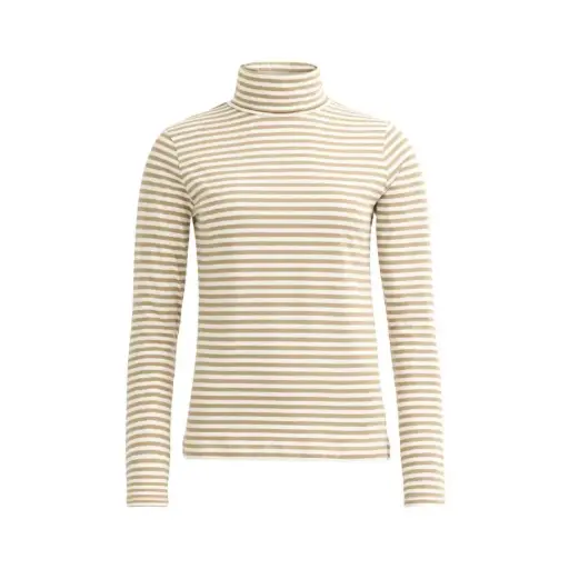 100% organic cotton high neck striped t-shirt
