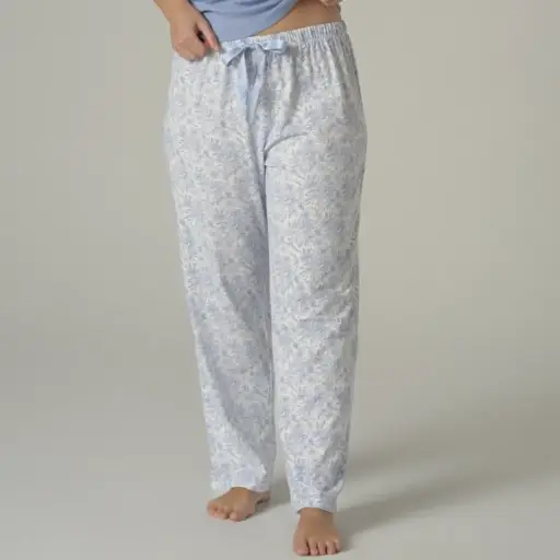 Women's pajama pants long 100% organic cotton Floral COMAZO